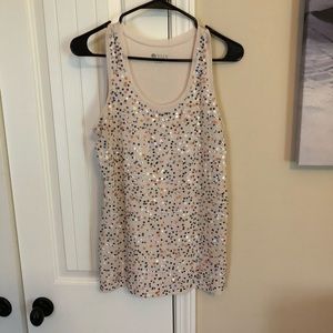 Sequin Tank Blush + Silver